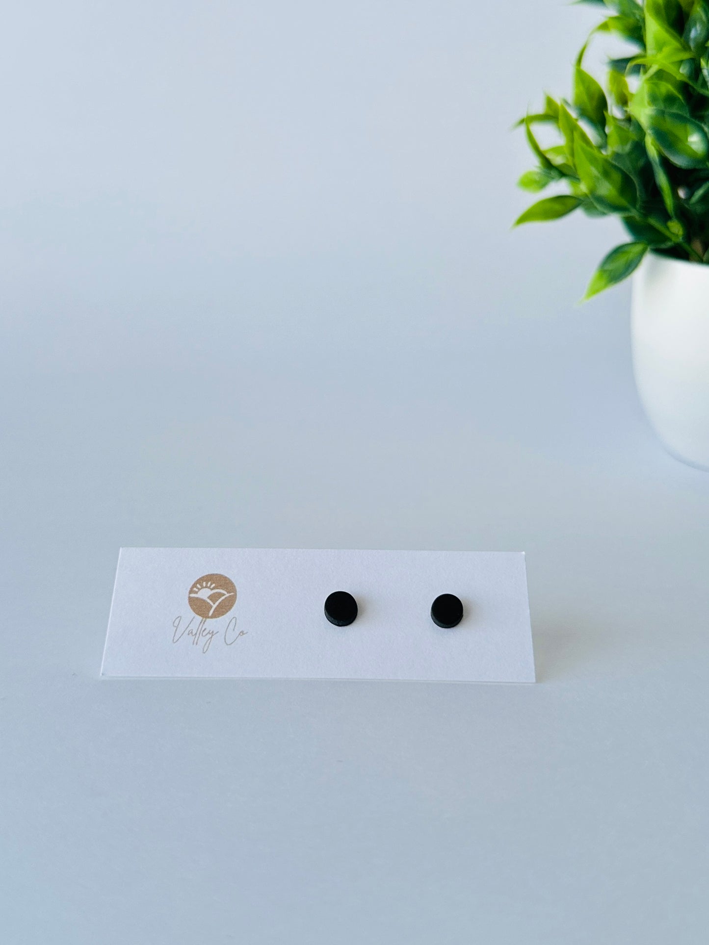 Micro Black Studs Polymer Clay Earrings