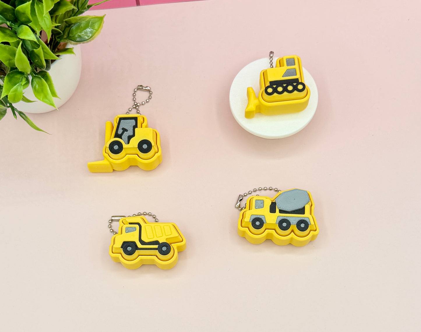 Heavy Machinery Dump Truck, Forklift, Bulldozer, Cement Truck Fidget Clicker Novelty Collectible