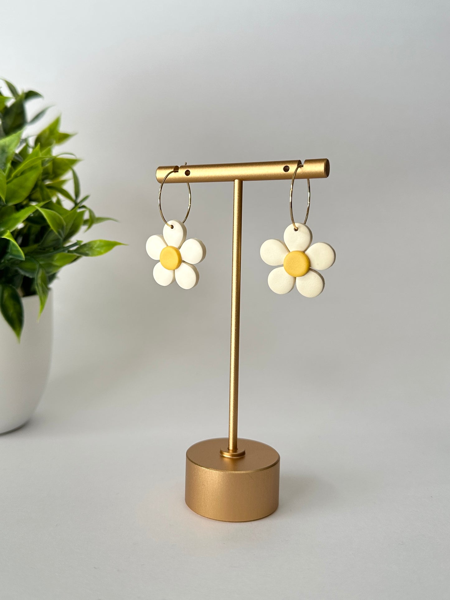 Daisy Polymer Clay Drop Earrings