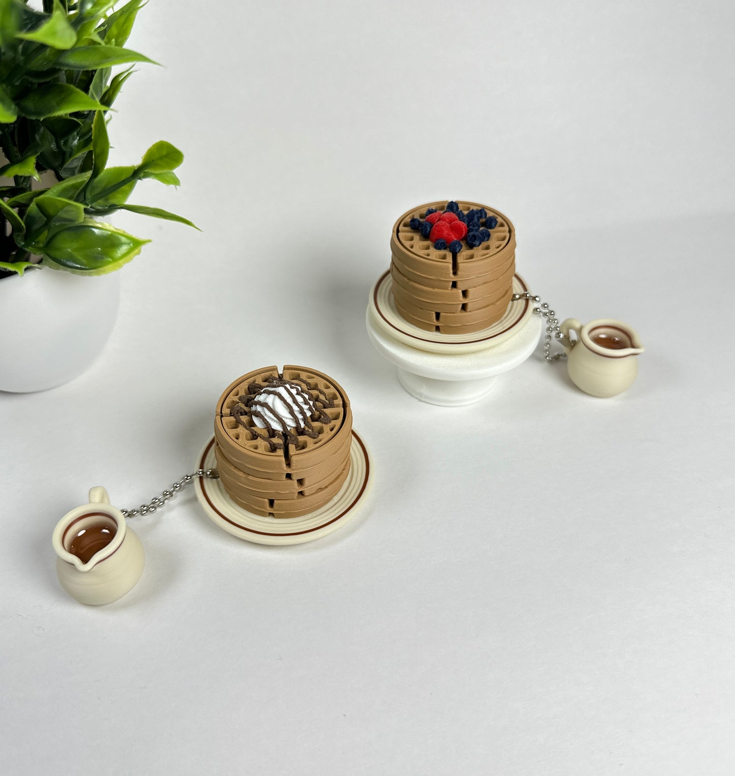 Waffle Stack Fidget Clicker Keychain