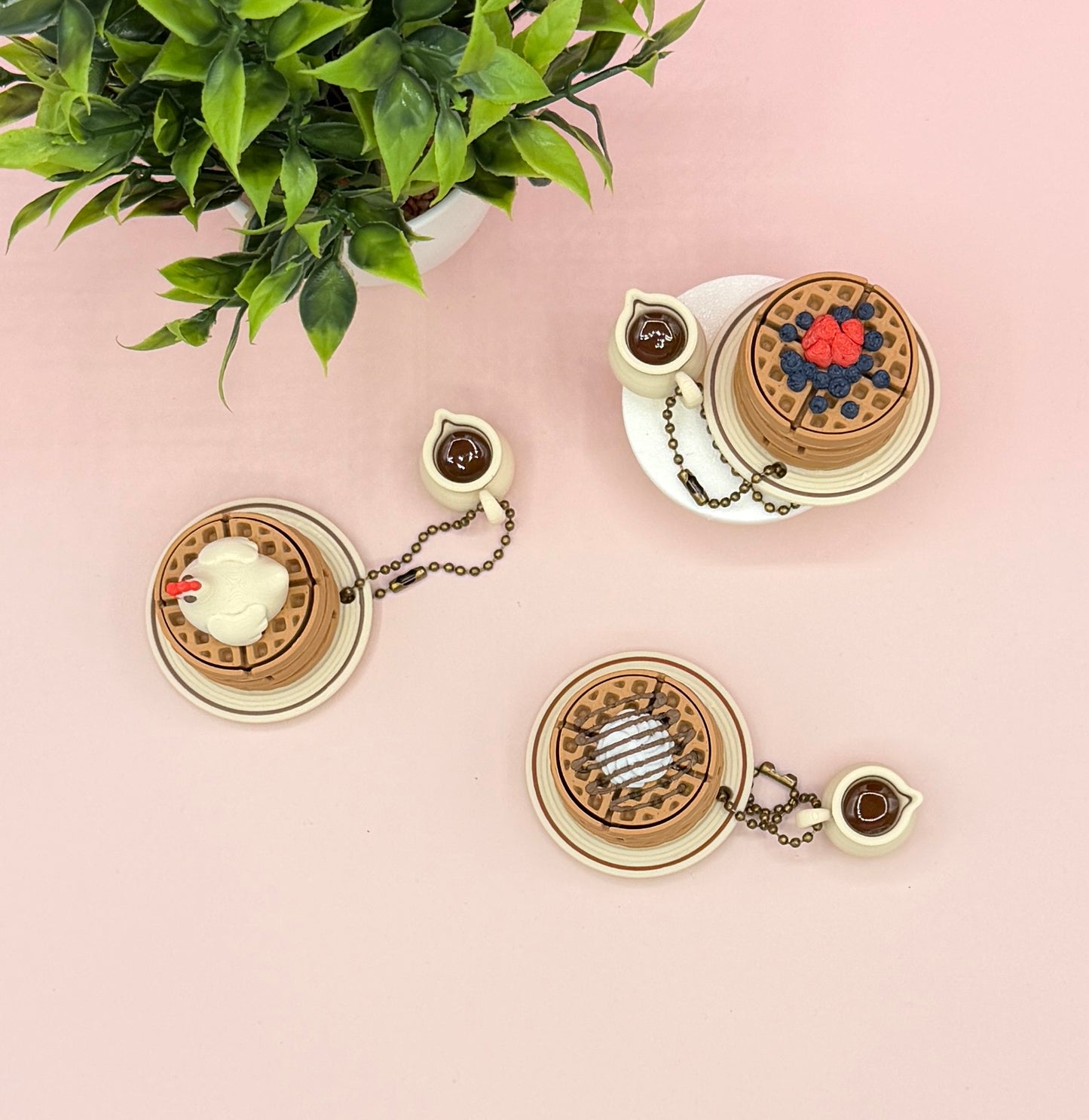 Waffle Stack Fidget Clicker Keychain