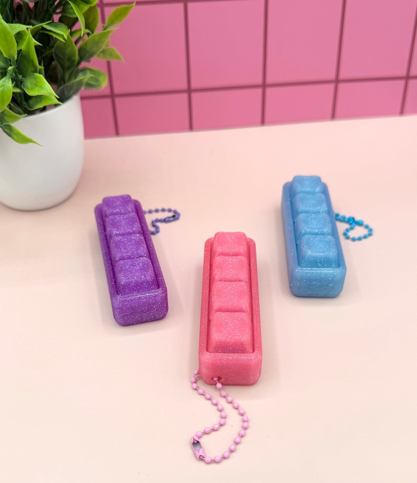 Glitter 4 Key Fidget Clicker Novelty Collectible