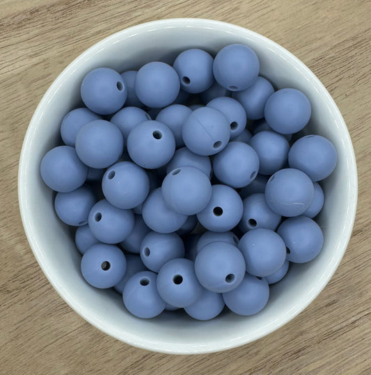 Boho Blue | 12mm Round Silicone Beads