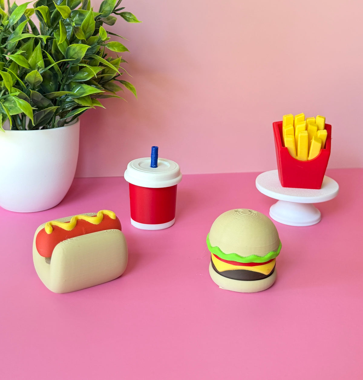 Fast Food Burger Fries Hotdog Drink Fidget Clicker Novelty Collectible