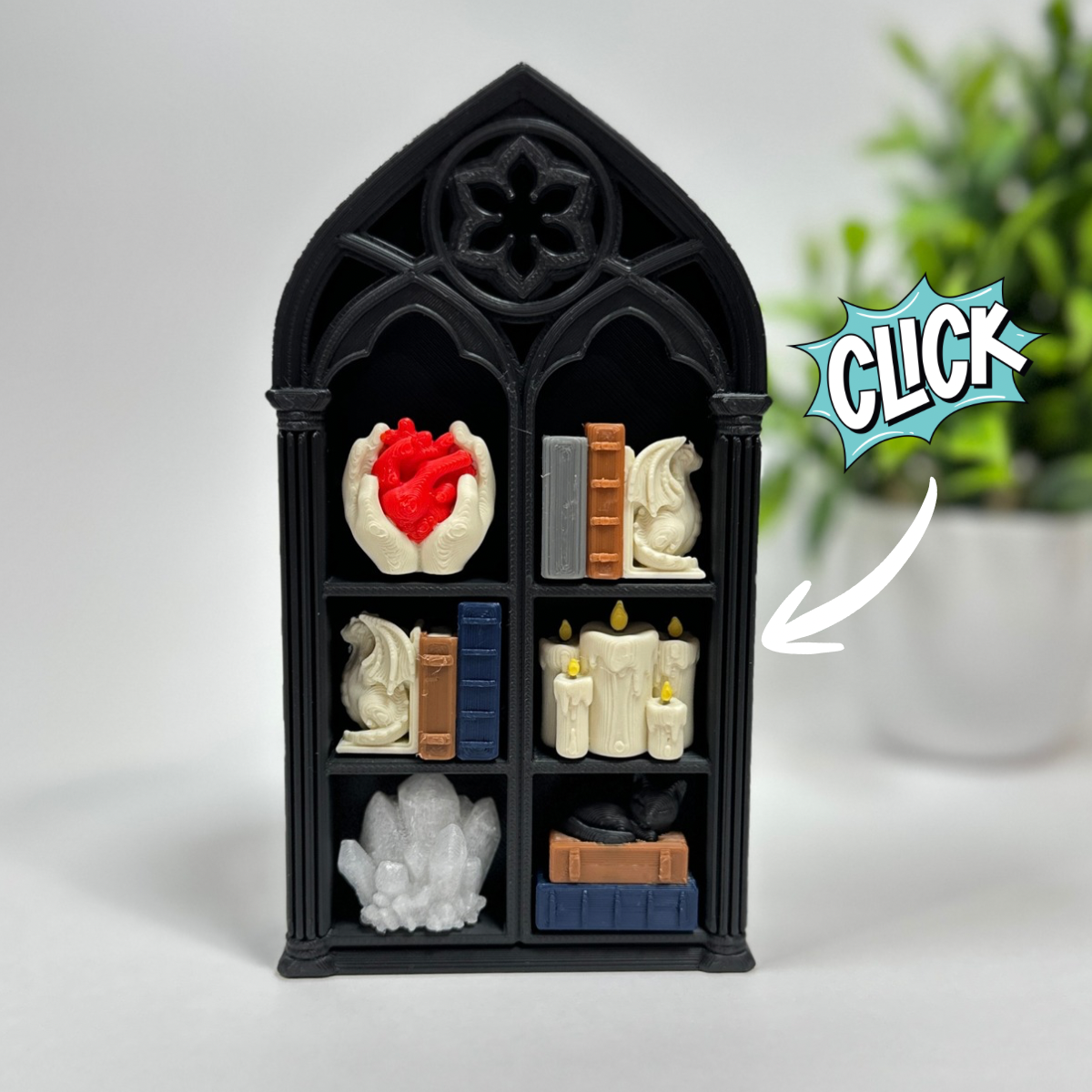 Gothic Book Shelf Fidget Clicker