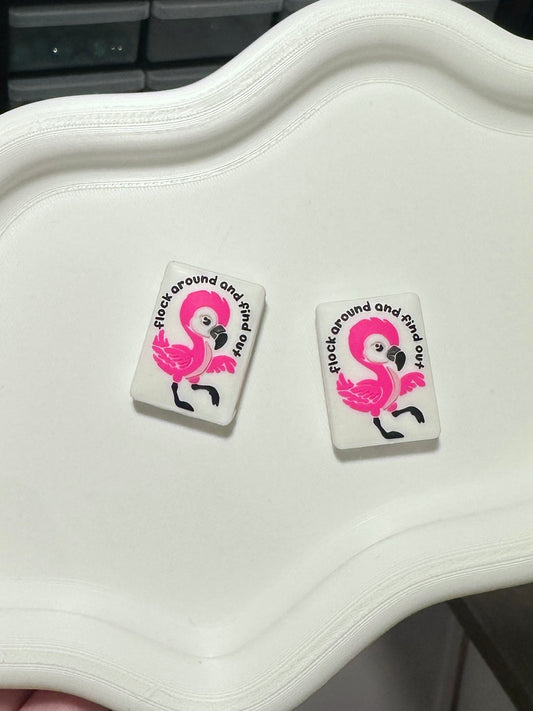 Flock Around and Find Out Flamingo Silicone Focal Beads