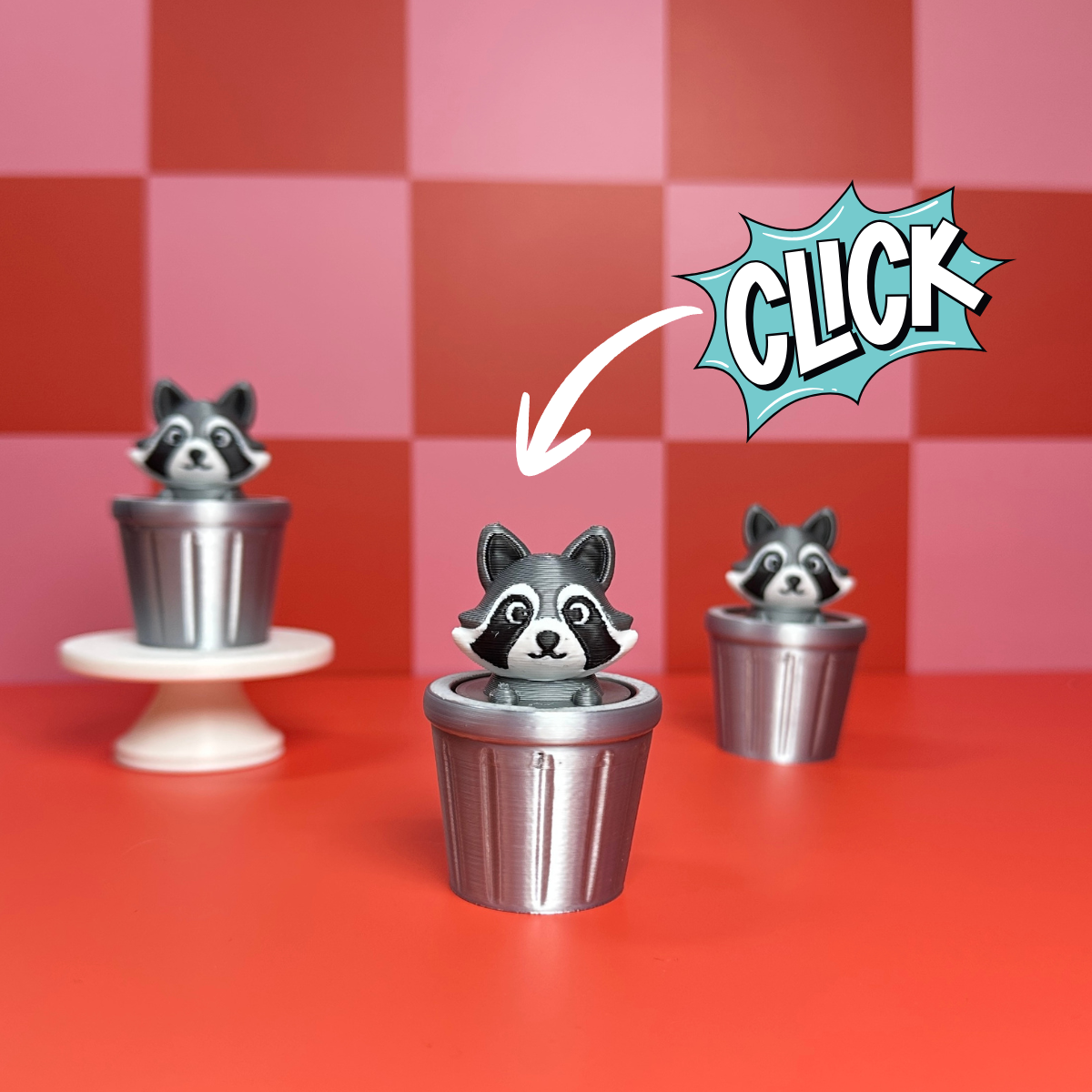 Raccoon Trash Panda | Keyboard Fidget | Click Fidget | 3D Printed Clicker