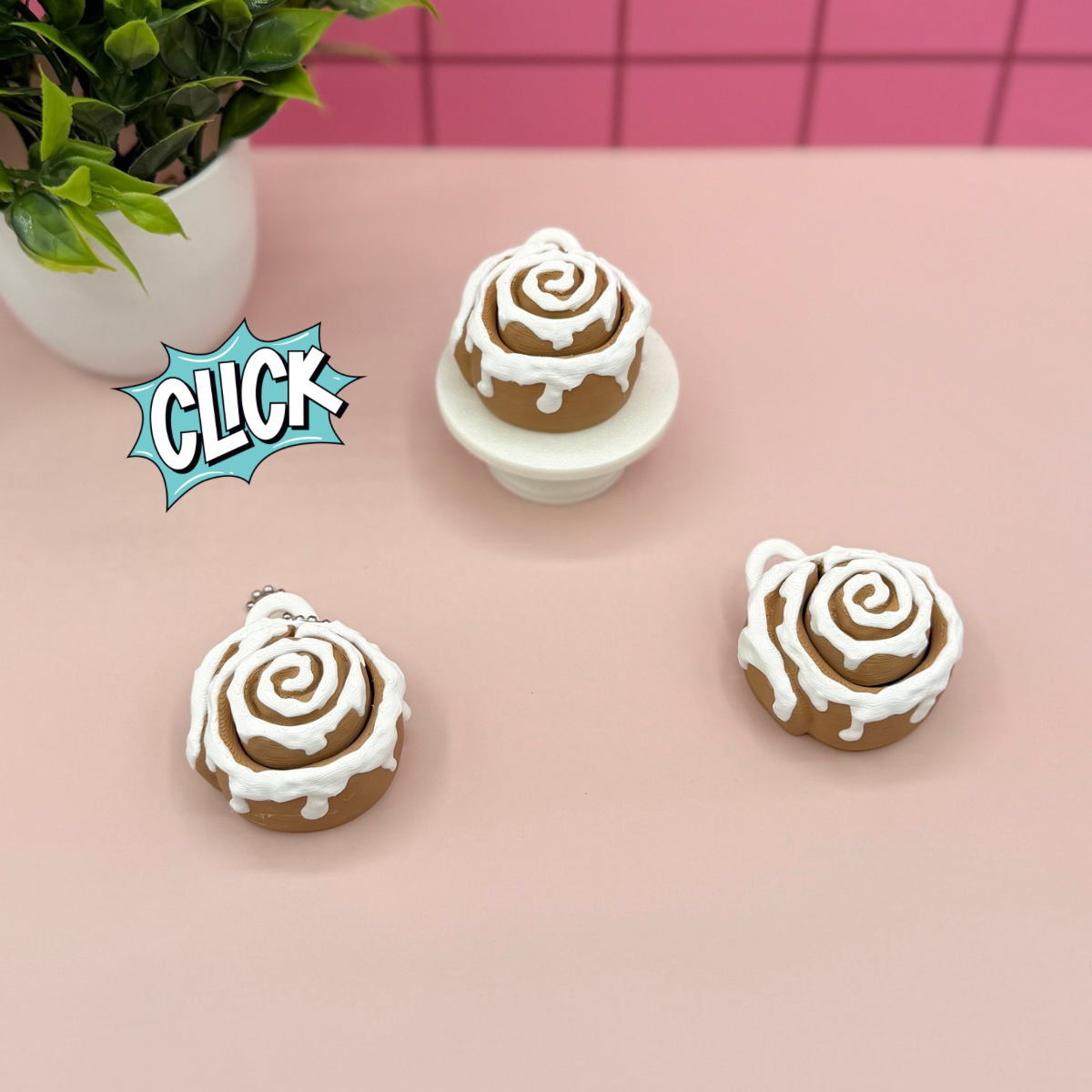 Cinnamon Roll Fidget Clicker Novelty Collectible