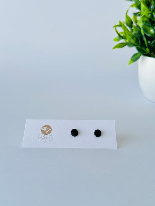 Micro Black Studs Polymer Clay Earrings