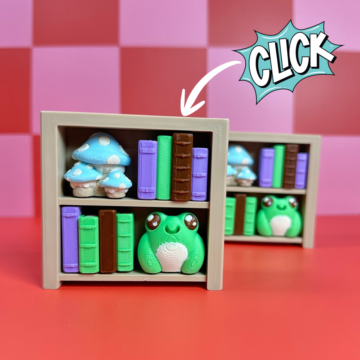 Frog Book Shelf | Keyboard Fidget | Click Fidget | 3D Printed Clicker