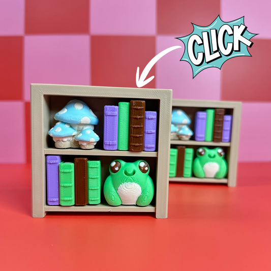 Frog Book Shelf | Keyboard Fidget | Click Fidget | 3D Printed Clicker