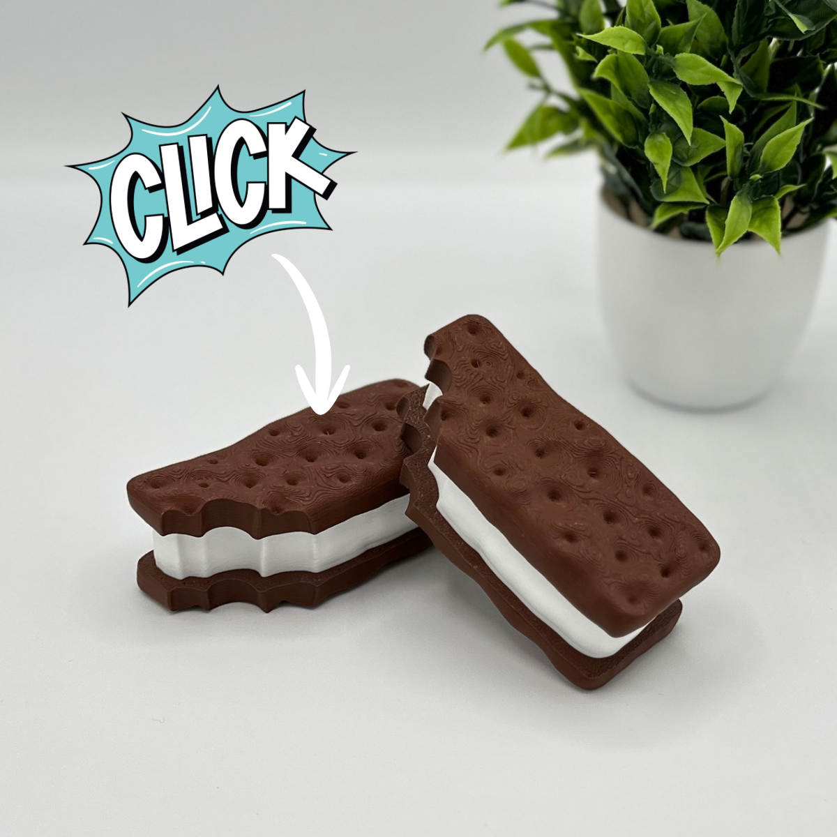 Ice Cream Sandwich Clicker | Keyboard Fidget | Click Fidget | 3D Printed Clicker