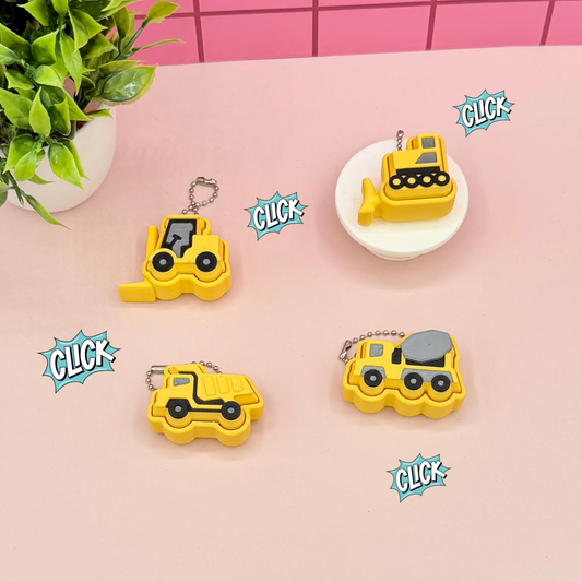 Heavy Machinery Dump Truck, Forklift, Bulldozer, Cement Truck Fidget Clicker Novelty Collectible
