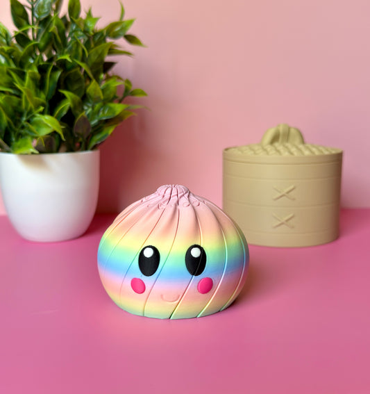 Pastel Rainbow Flexi Dumpling Fidget with Storage Case
