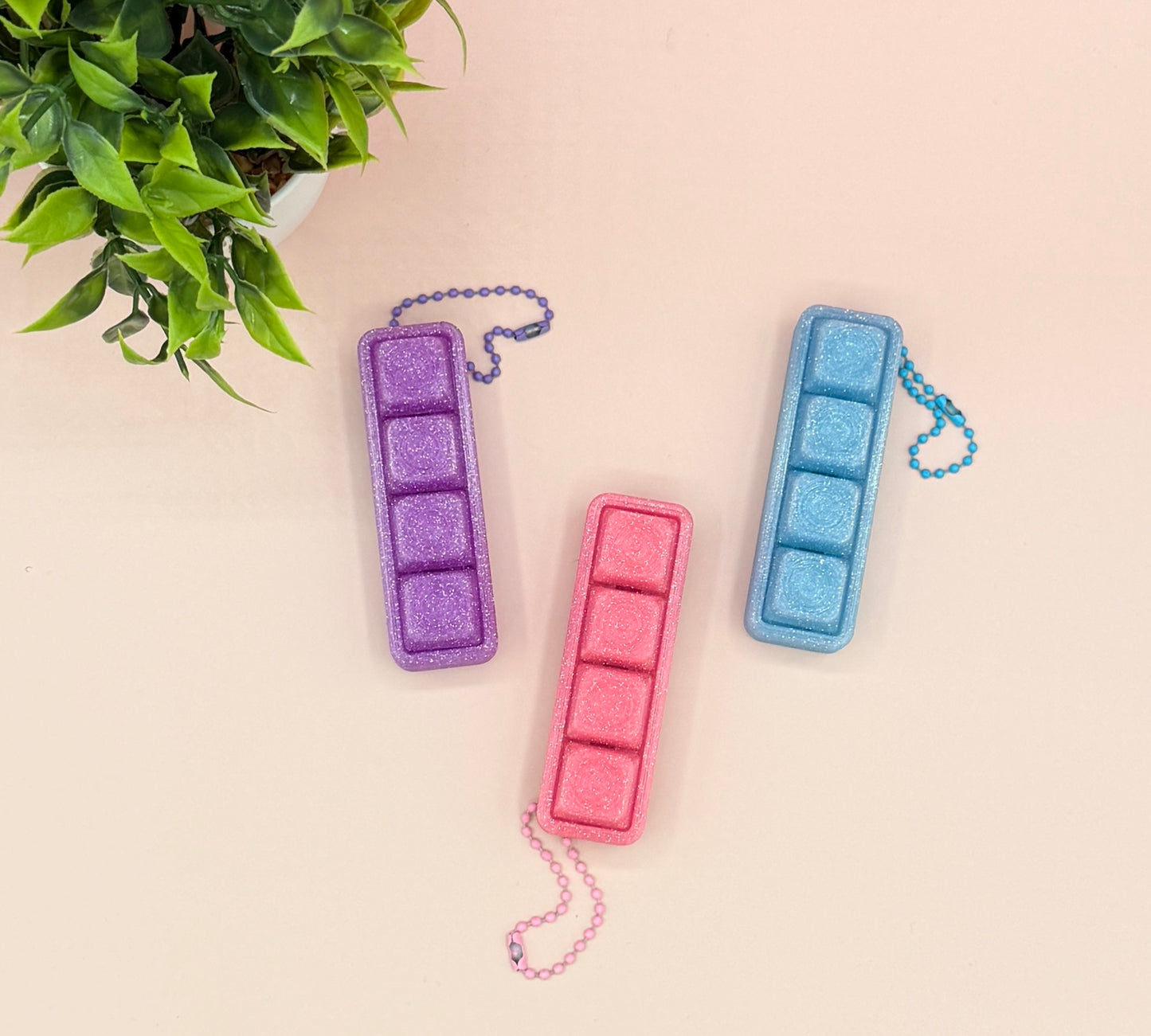 Glitter 4 Key Fidget Clicker Novelty Collectible