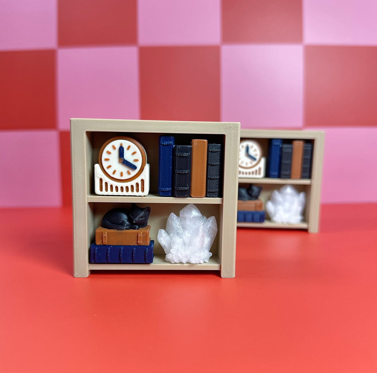 Black Cat Crystal Clock Book Shelf | Keyboard Fidget | Click Fidget | 3D Printed Clicker