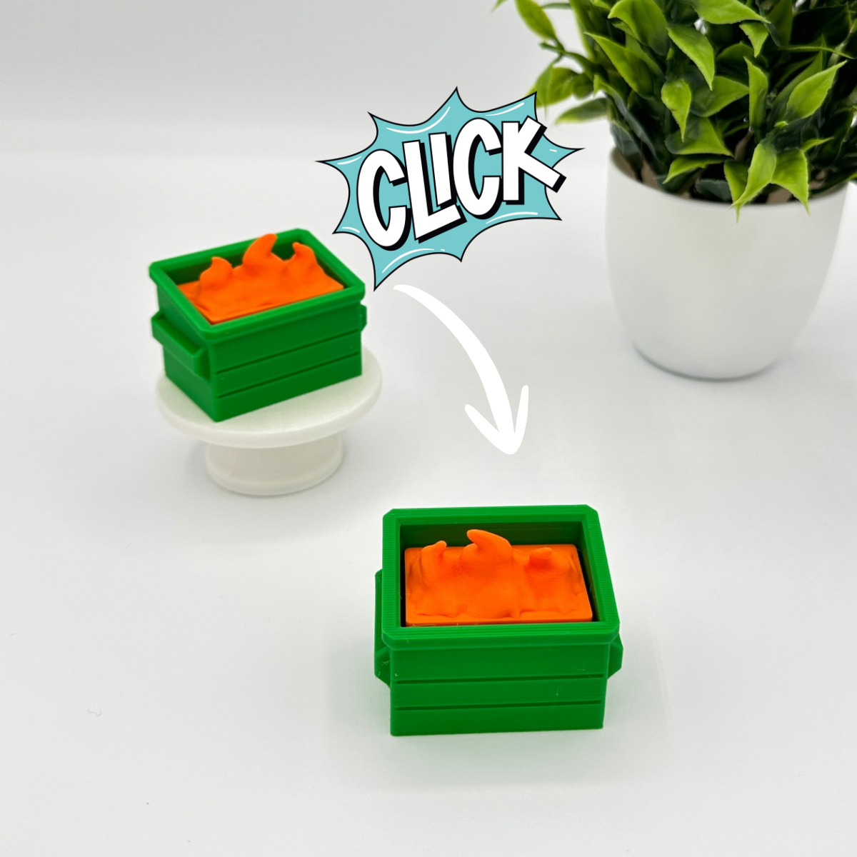 Dumpster Fire Fidget Clicker | 3D Printed Sensory Toy