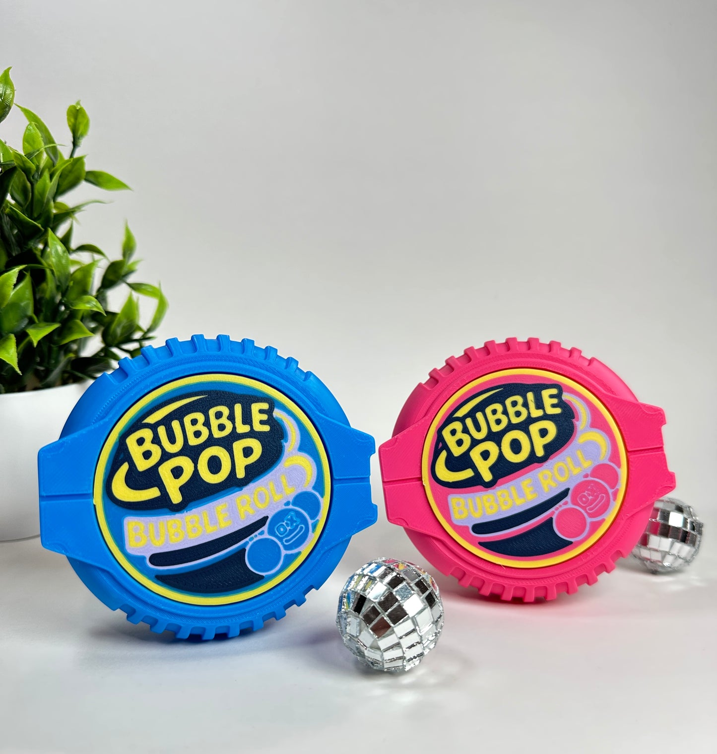 Bubble Gum Roll Fidget Clicker Keychain