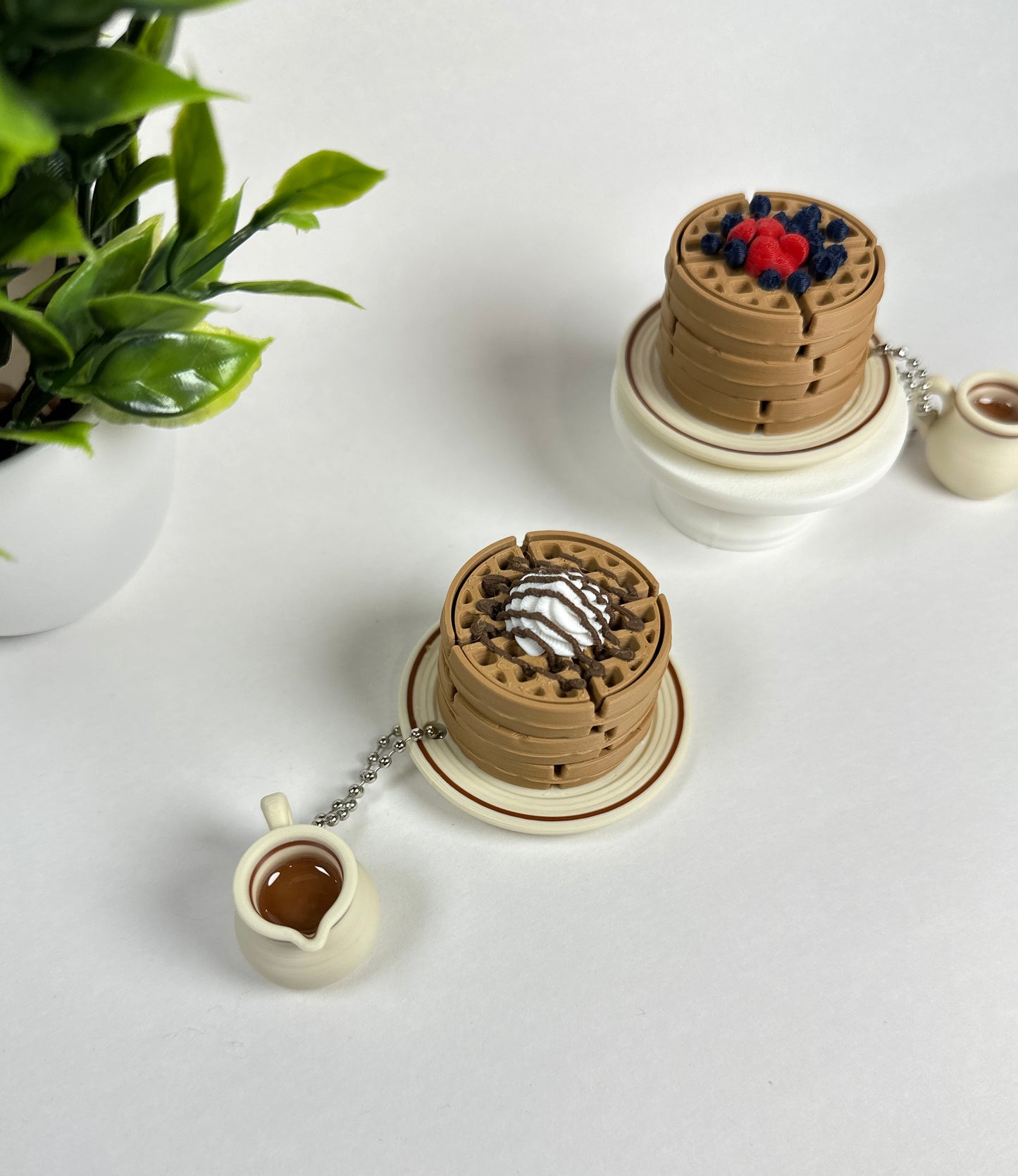 Waffle Stack Fidget Clicker Keychain