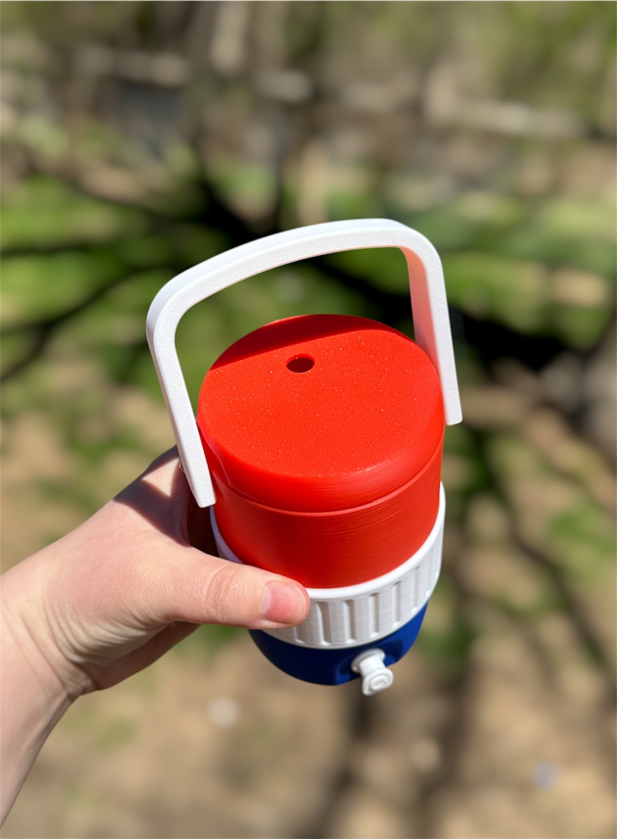 Red, White & Blue Water Dispenser Can Holder