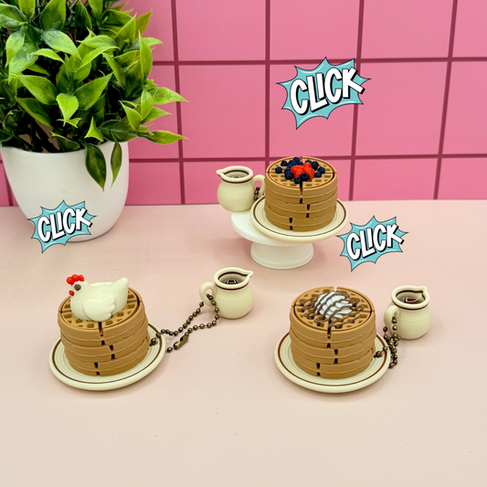 Waffle Stack Fidget Clicker Keychain