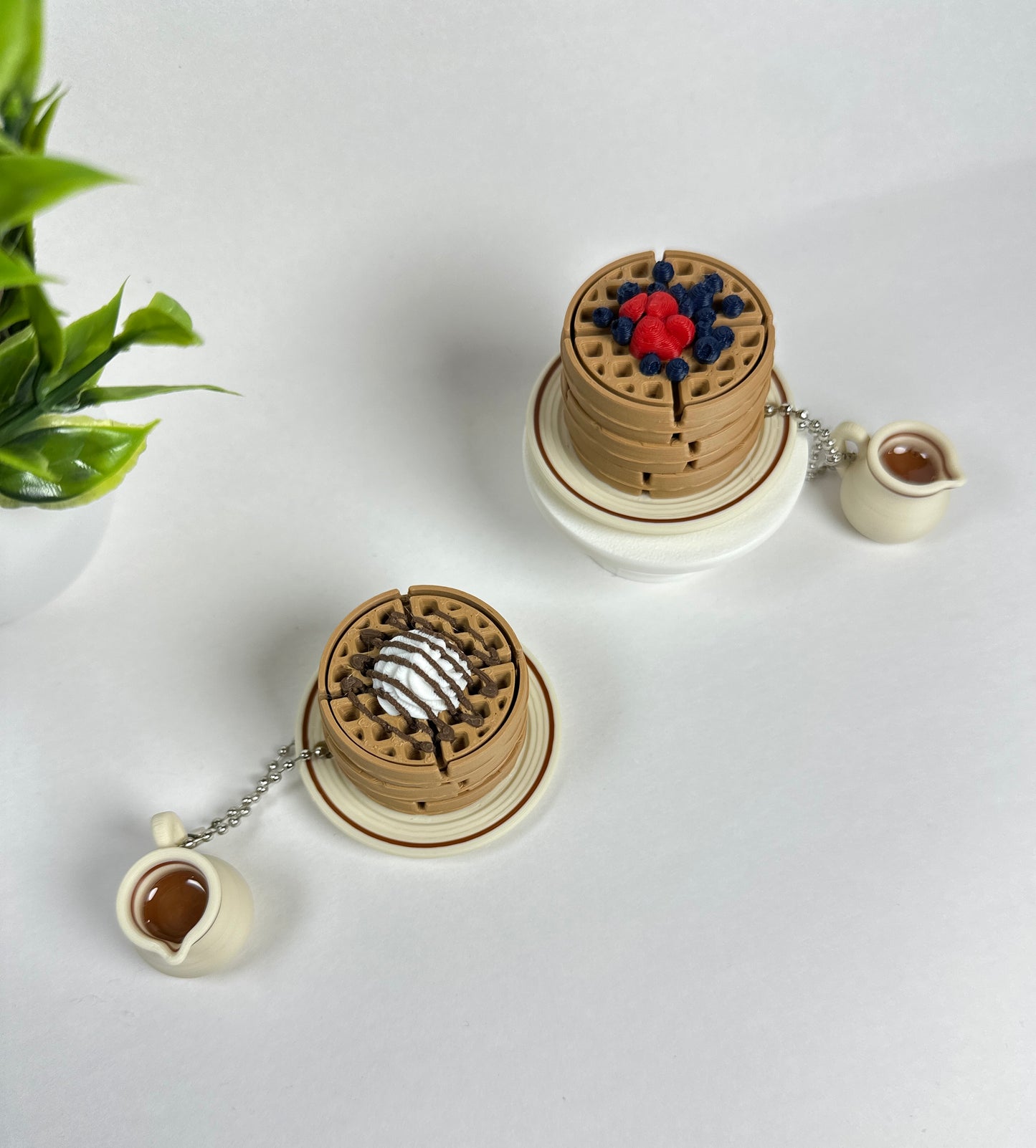 Waffle Stack Fidget Clicker Keychain