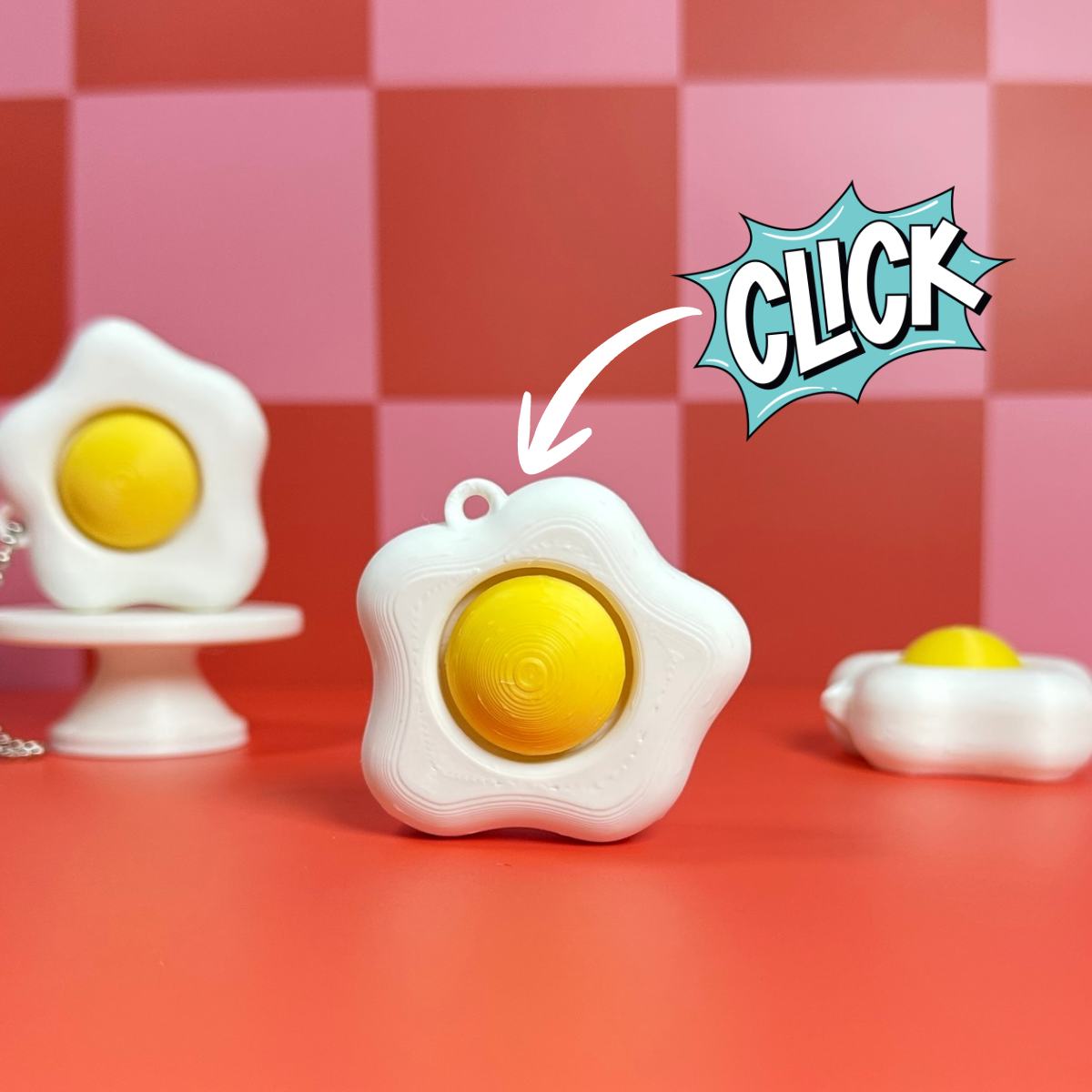 Sunny Side Up Egg | Keyboard Fidget | Click Fidget | 3D Printed Clicker