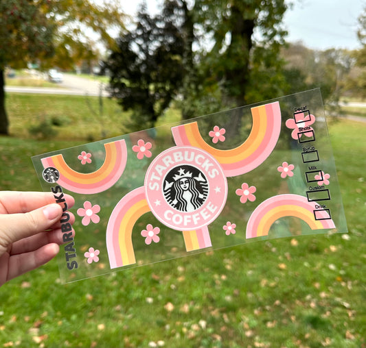 Pink Wave Starbucks Coffee | DISCONTINUING | UV DTF Can Cup Wrap - Ready to Apply
