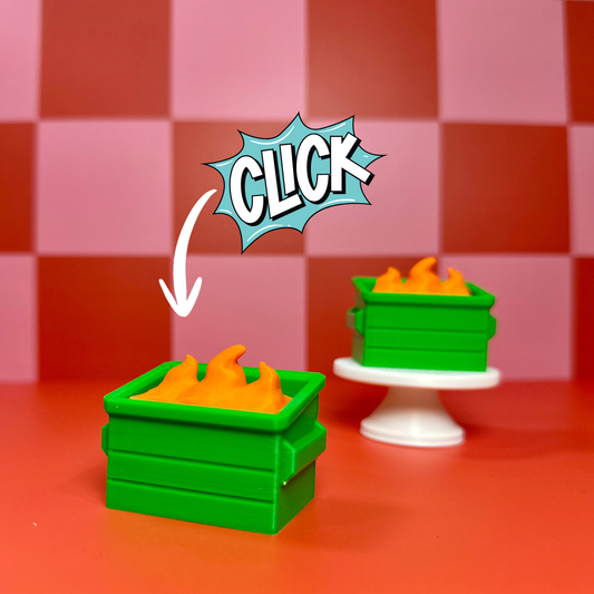 Dumpster Fire Fidget Clicker | 3D Printed Sensory Toy