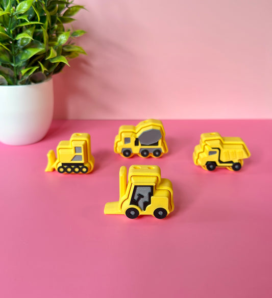 Heavy Machinery Dump Truck, Forklift, Bulldozer, Cement Truck Fidget Clicker Novelty Collectible