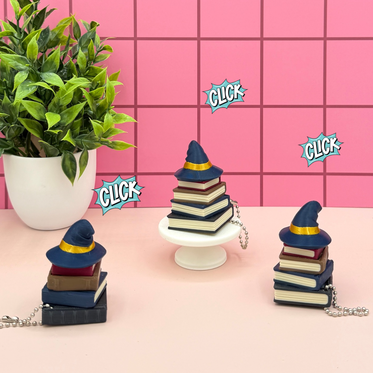Wizard Hat Books Fidget Clicker Novelty Collectible