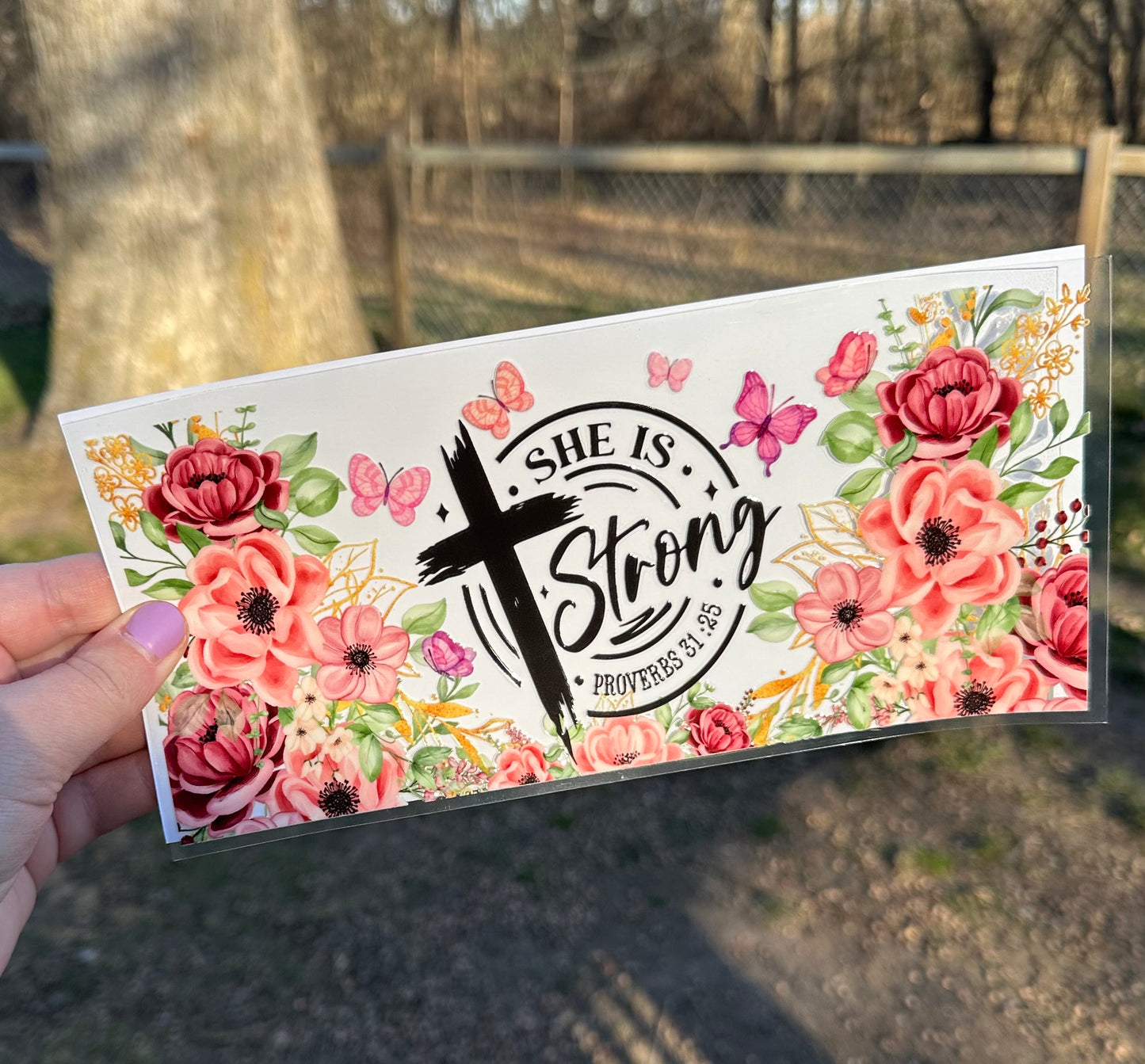 She is Strong UV DTF Can Cup Wrap - Ready to Apply