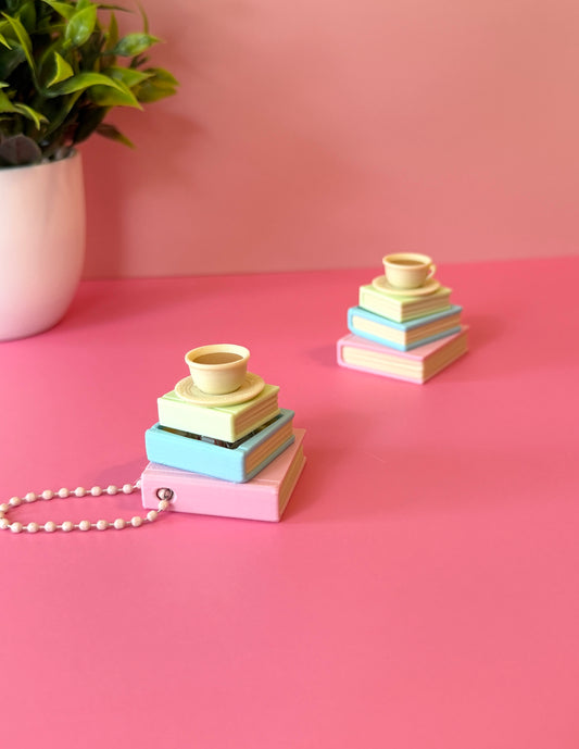 Pastel Book Stack Coffee | Keyboard Fidget | Click Fidget | 3D Printed Clicker