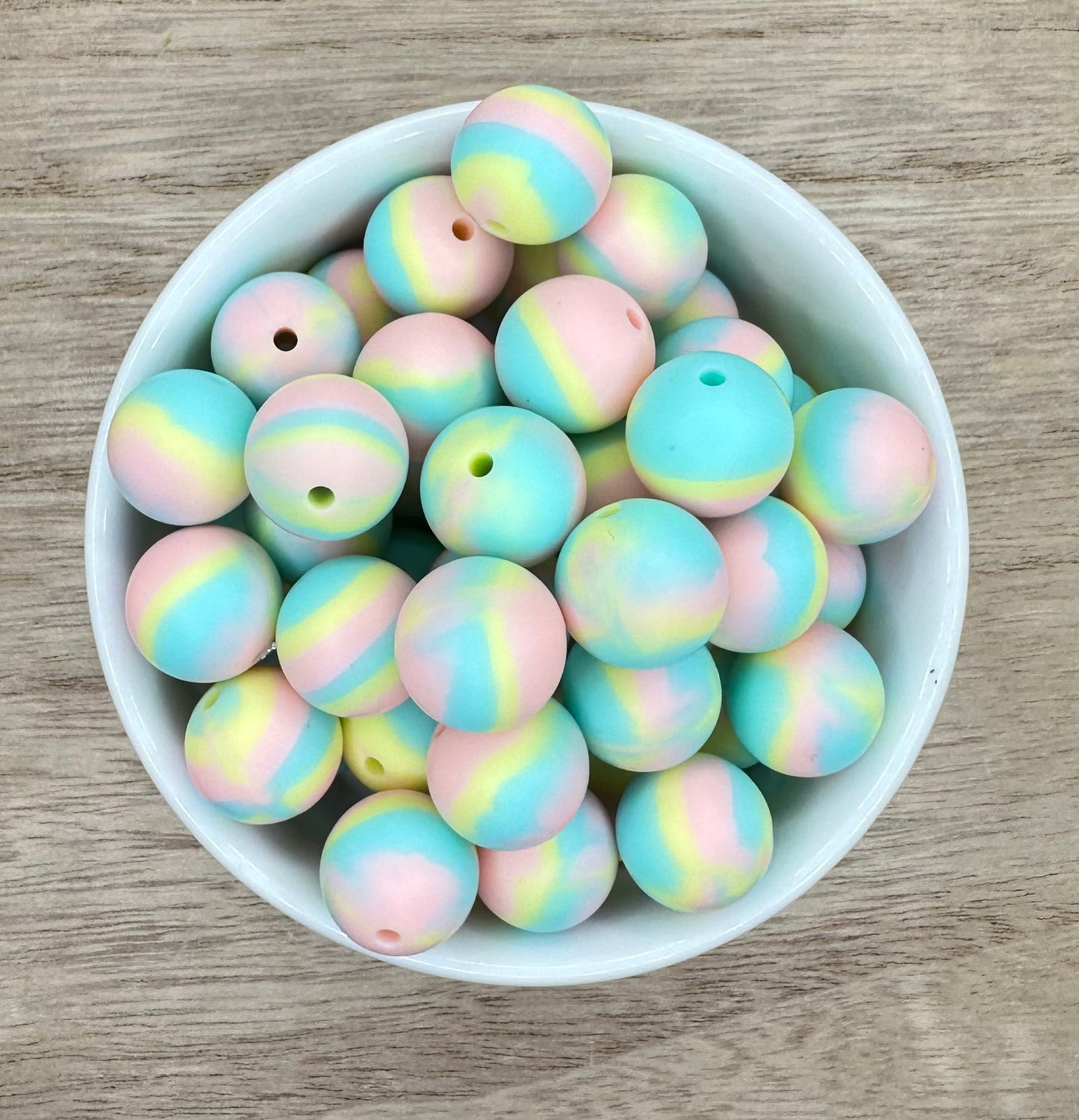 Sherbet Round 15mm Silicone Beads