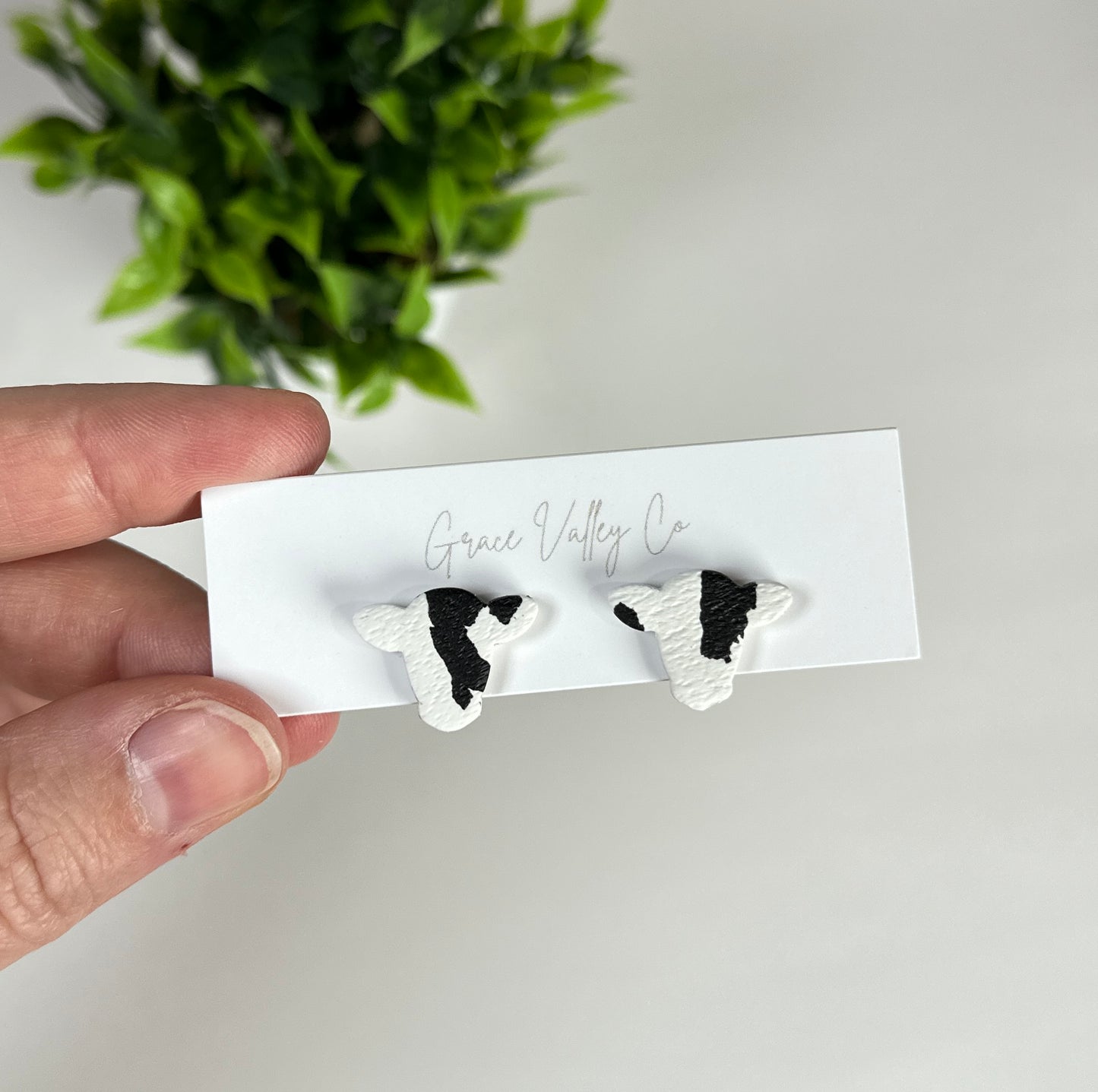 Cow | Clay Stud Earrings