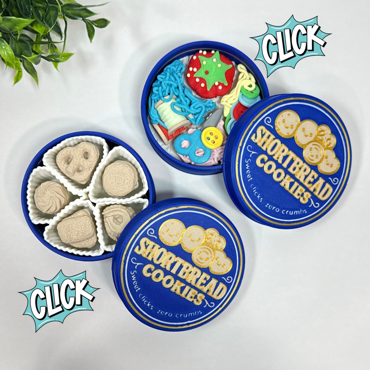 Shortbread Cookie or Grandmas Sewing Kit Fidget Clicker