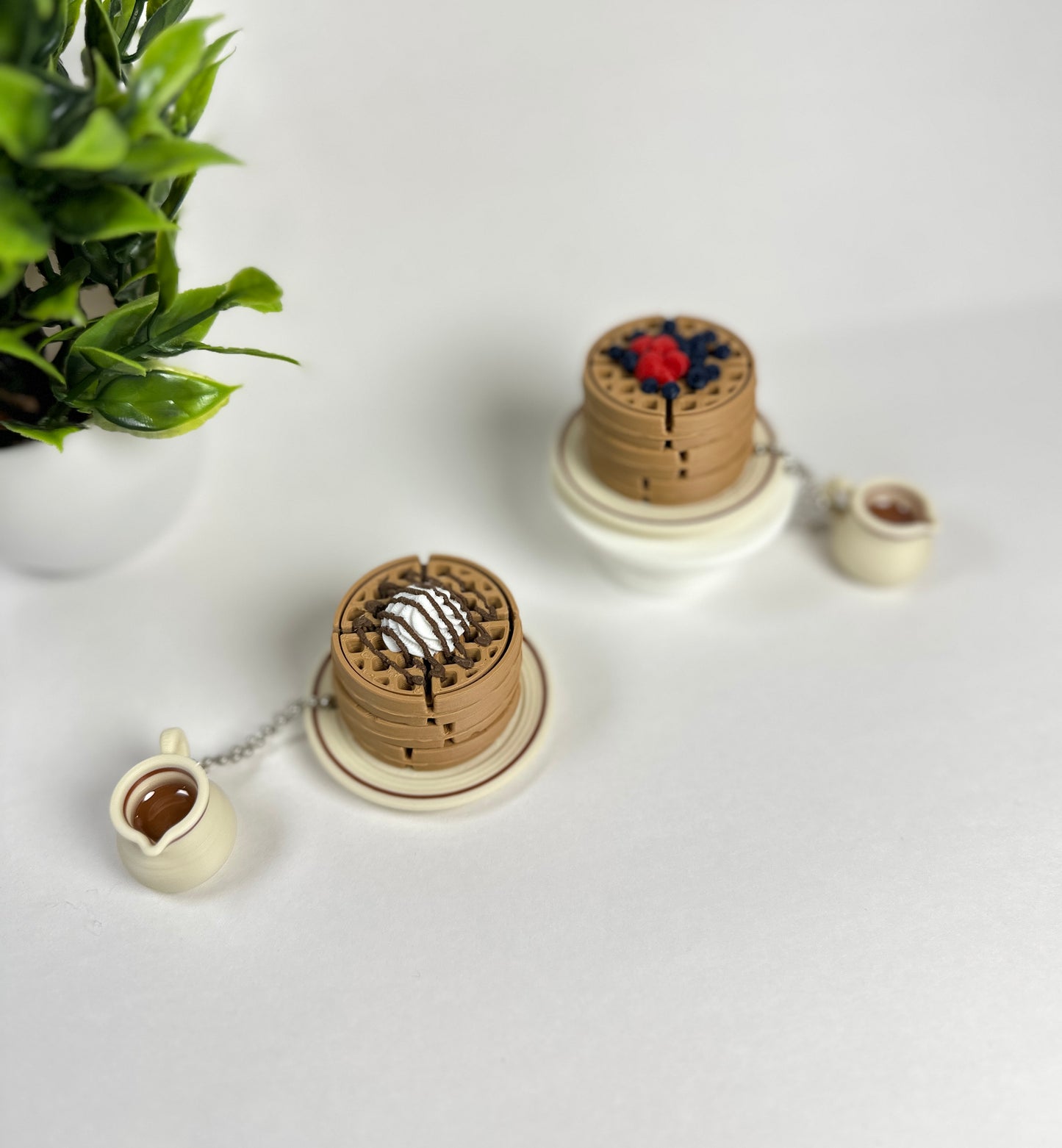 Waffle Stack Fidget Clicker Keychain