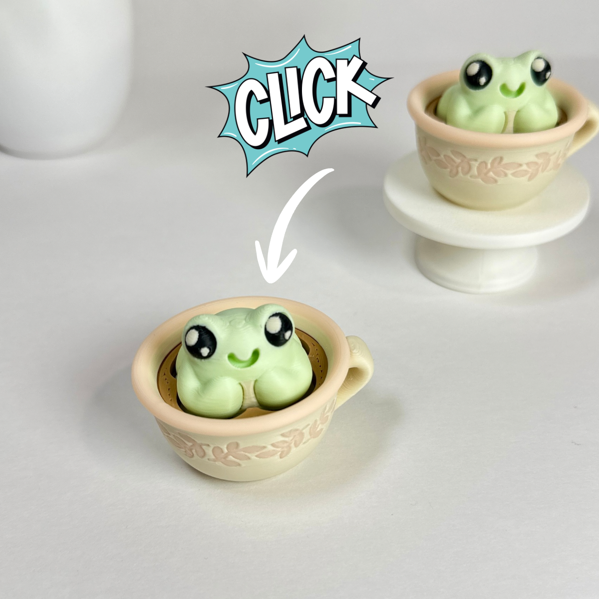 Francis Frog Tea Time | Keyboard Fidget | Click Fidget | 3D Printed Clicker