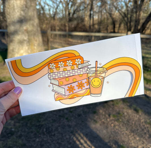 Groovy Books Coffee UV DTF Can Cup Wrap - Ready to Apply **DISCONTINUING**