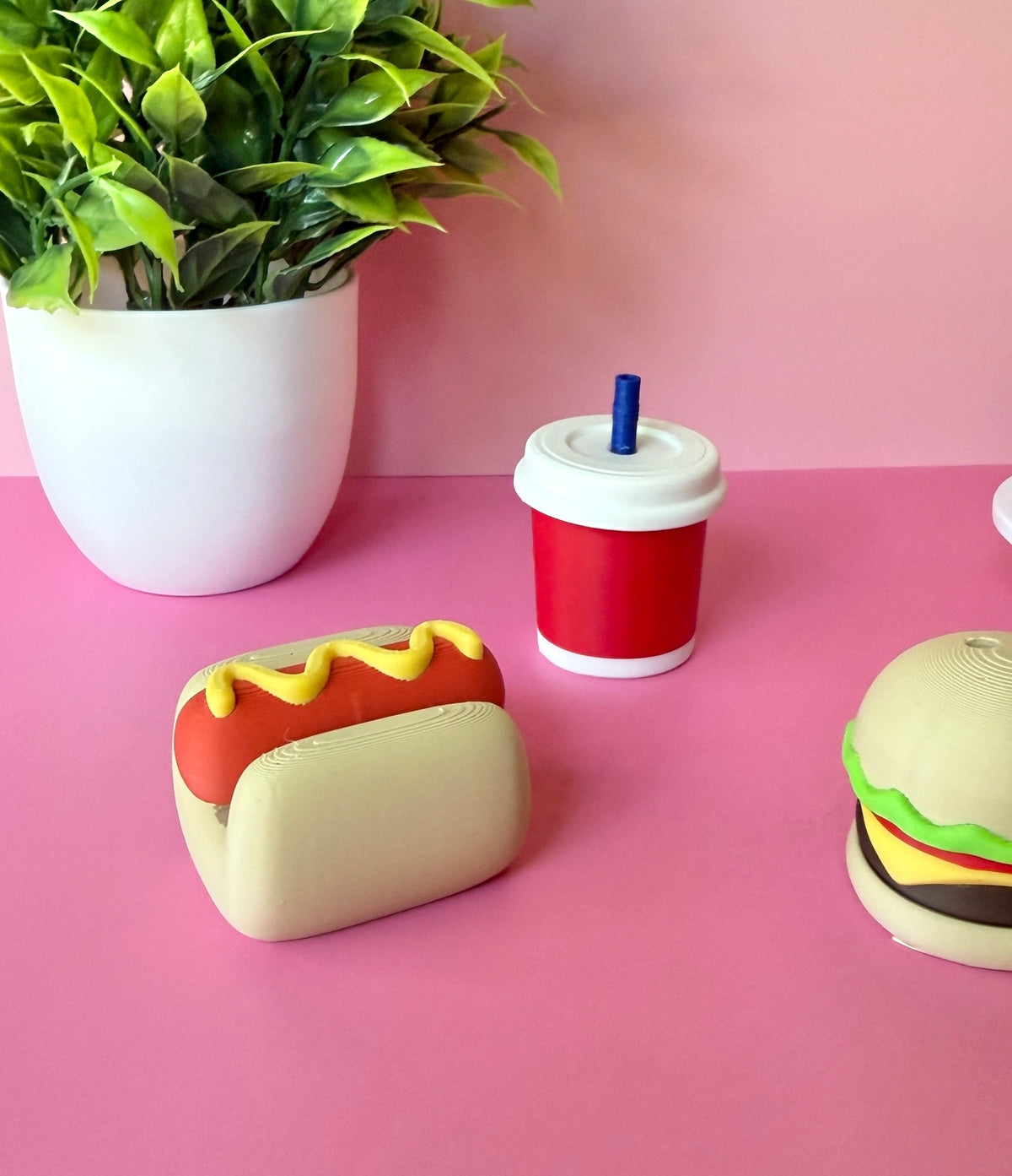 Fast Food Burger Fries Hotdog Drink Fidget Clicker Novelty Collectible