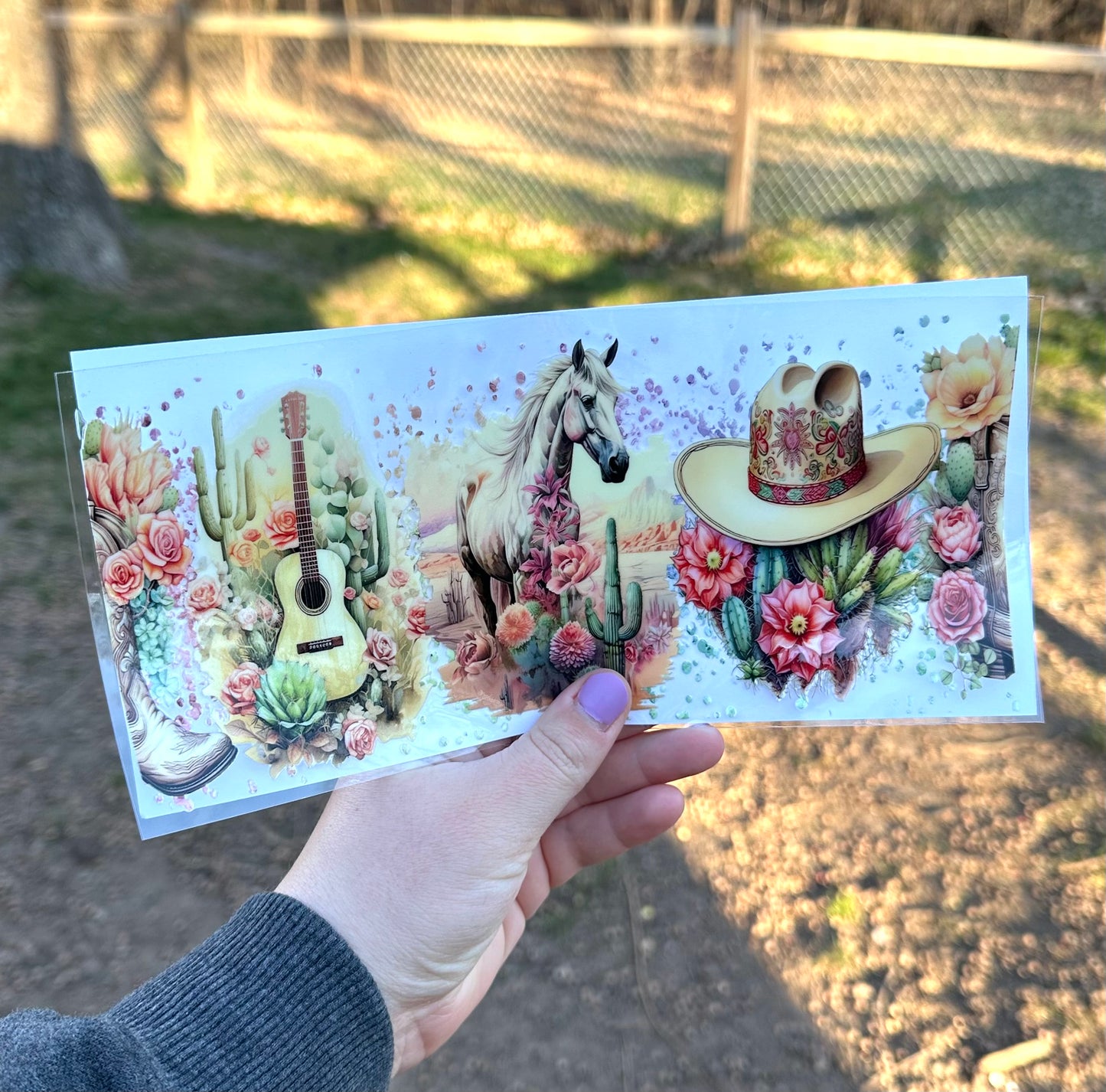 Horse Western | UV DTF Can Cup Wrap - Ready to Apply