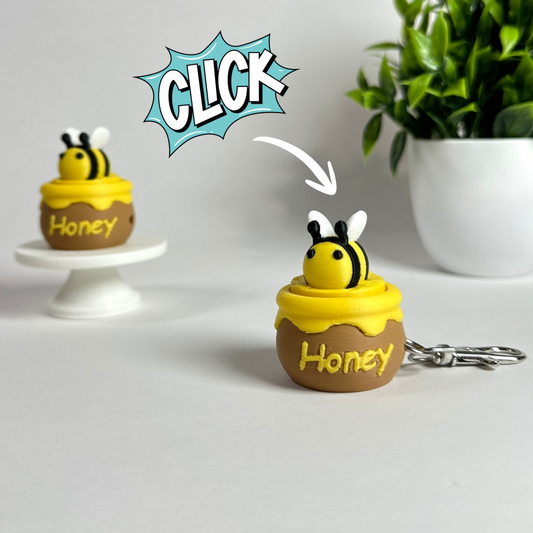Bee on Honey Pot | Keyboard Fidget | Click Fidget | 3D Printed Clicker