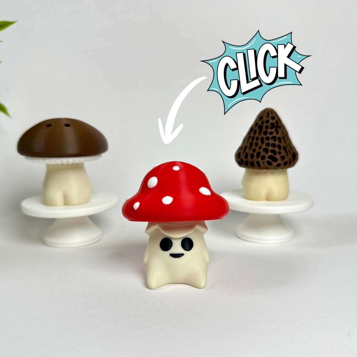 Mushroom Fidget Clicker Keychain
