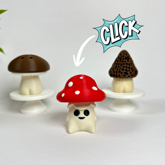 Mushroom Fidget Clicker Keychain