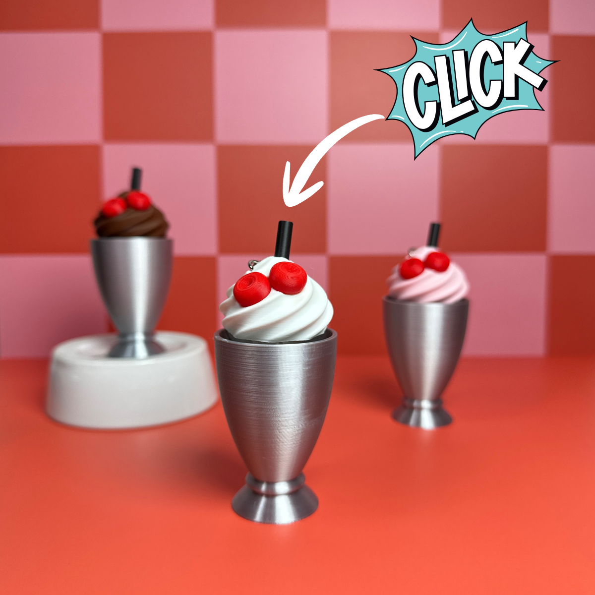 Milk Shake Goblet | Keyboard Fidget | Click Fidget | 3D Printed Clicker