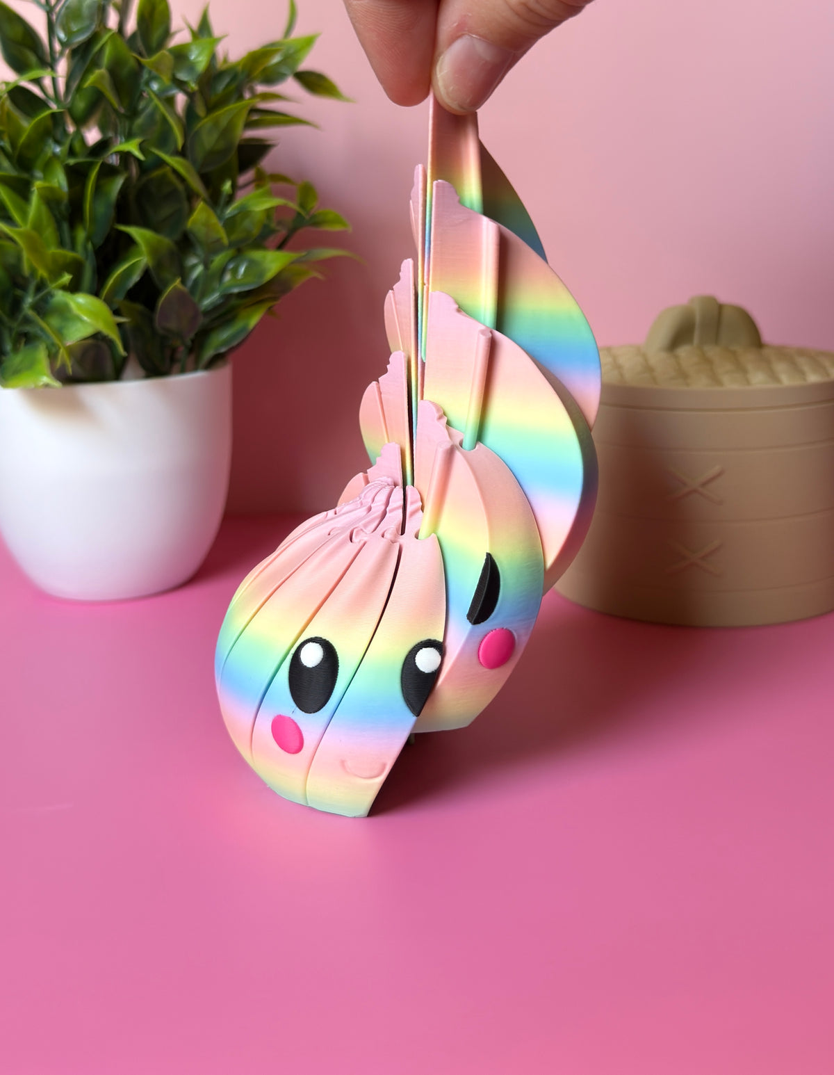 Pastel Rainbow Flexi Dumpling Fidget with Storage Case