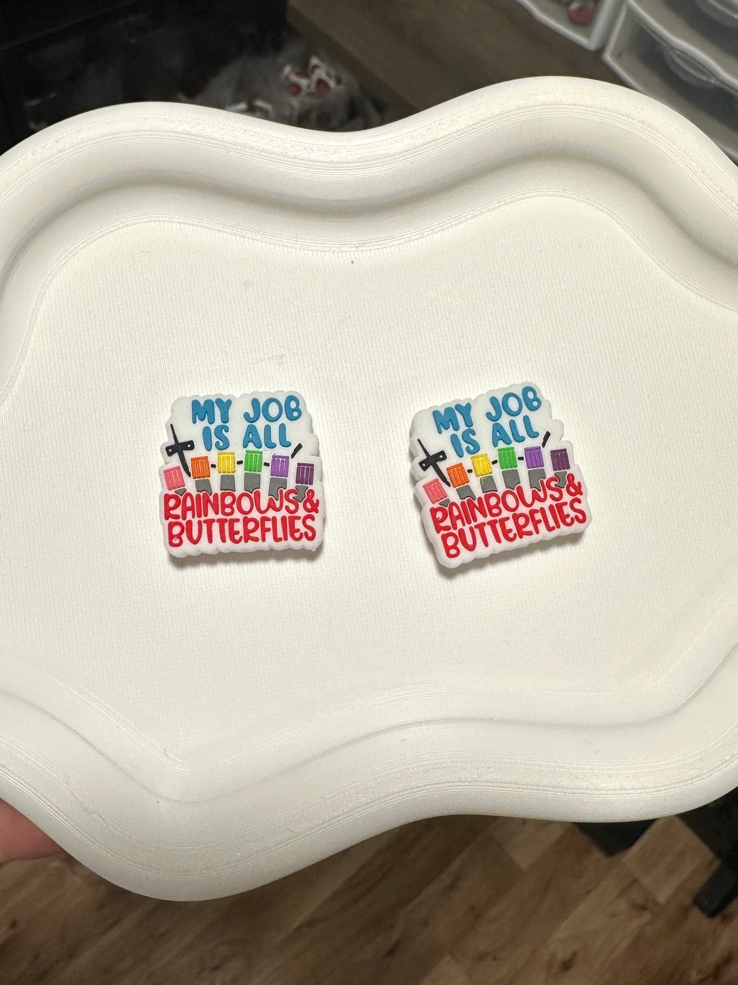 My Job is all Rainbows and Butterflies Healthcare Phlebotomy Silicone Focal Beads