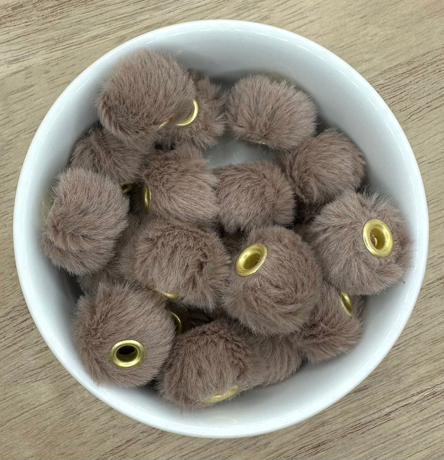 Brown Fuzzy Fur Pom Pom Spacers