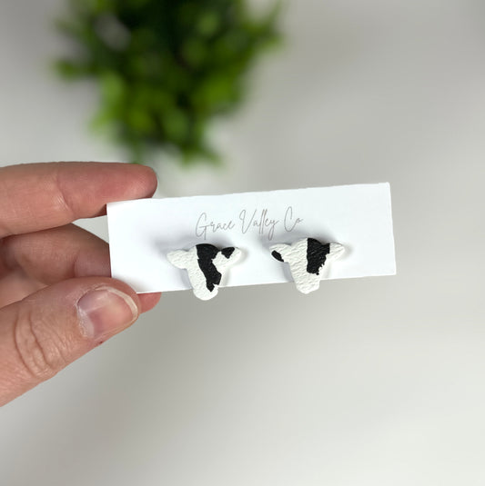 Cow | Clay Stud Earrings