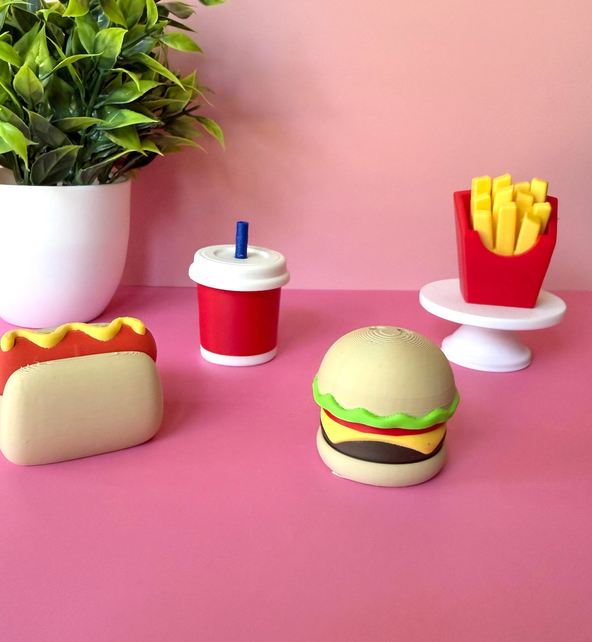 Fast Food Burger Fries Hotdog Drink Fidget Clicker Novelty Collectible